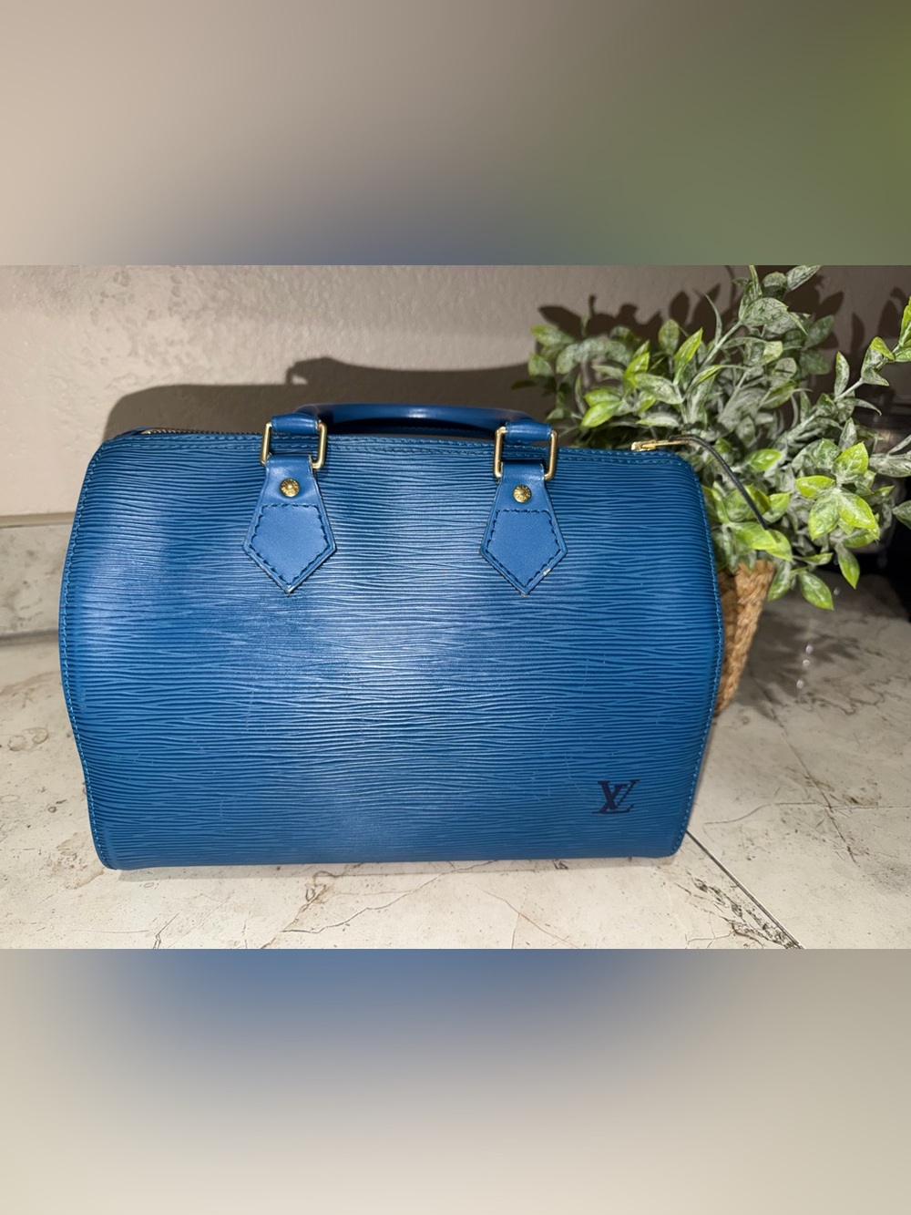 Authentic Louis Vuitton Blue Epi Leather Speedy - Picture 15 of 15